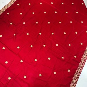VLT-03 – Red – Embroidered Velvet Shawl