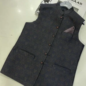 W-1774 Mens Black Waist Coat