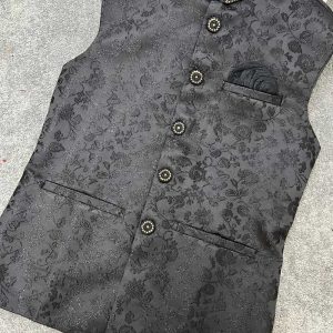 SBG2007 Mens Black Waist Coat Jacket