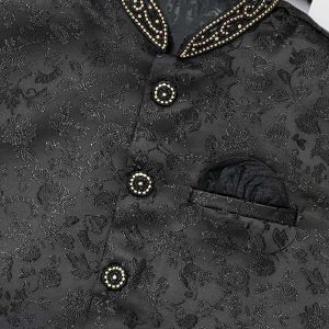 SBG2007 Mens Black Waist Coat Jacket