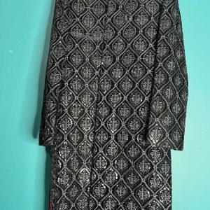 UB-002 Embroidered Black Mens Sherwani