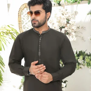 Green Readymade Mens Shalwar Kameez