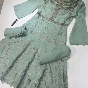 Mint Readymade Lawn Embroidered Dress