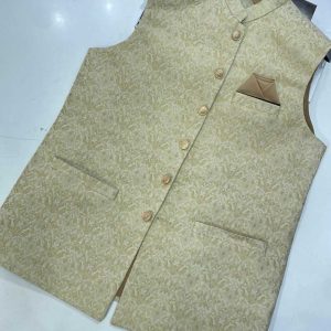 W-1770 Mens White/Gold Waist Coat