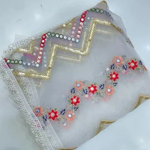 SRB902 Yateen – White Masuri Wedding Duppatta