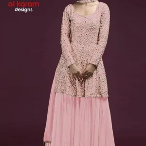 Pink Unstitched Georgette Inspired Suit