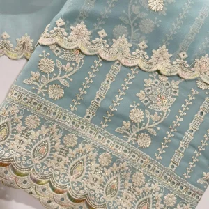 Blue Unstitched Georgette Suit