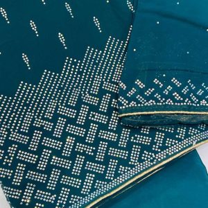 Green Unstitched Georgette Suit