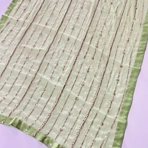 SMR701 – Ziva Green chiffon Wedding Duppatta