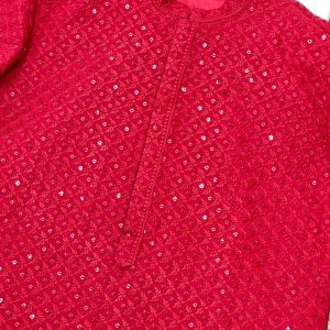 Maroon Mens Kurta Pajama Set