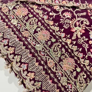 Plum Unstitched Georgette Suit