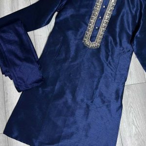 Navy Mens Kurta Pajama Set