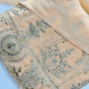 Peach Unstitched Georgette Suit