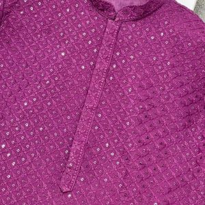 Purple Mens Kurta Pajama Set